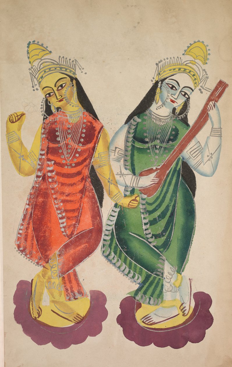 Tanrıçalar Lakshmi ve Sarasvati (verso) by Unknown artist