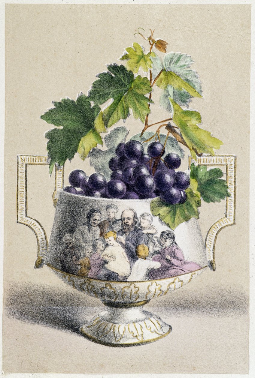Sonbaharı simgeleyen üzüm fincanı by Unknown artist