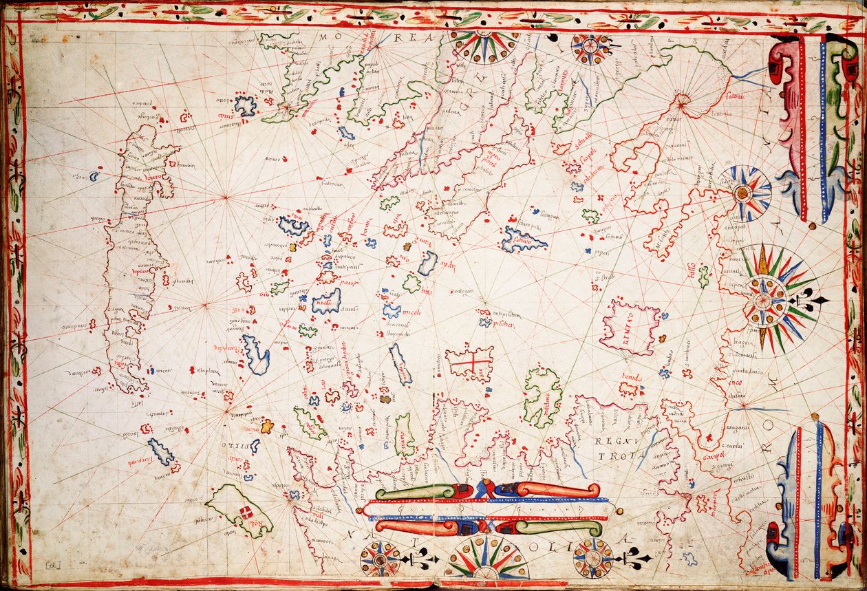 Yunan Takımadaları, c.1620 (vellum) by Unknown artist