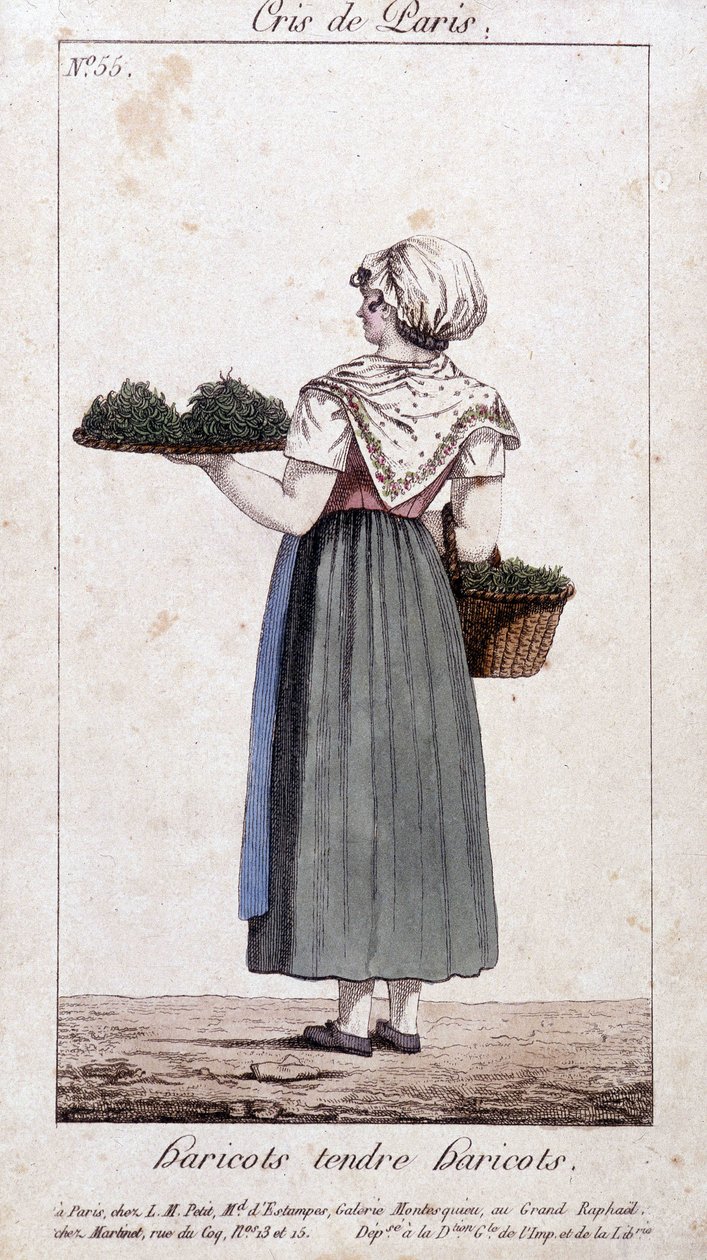 Yeşil fasulye tüccarı - “” Cris de Paris”” deb. 19. yüzyıl by Unknown artist
