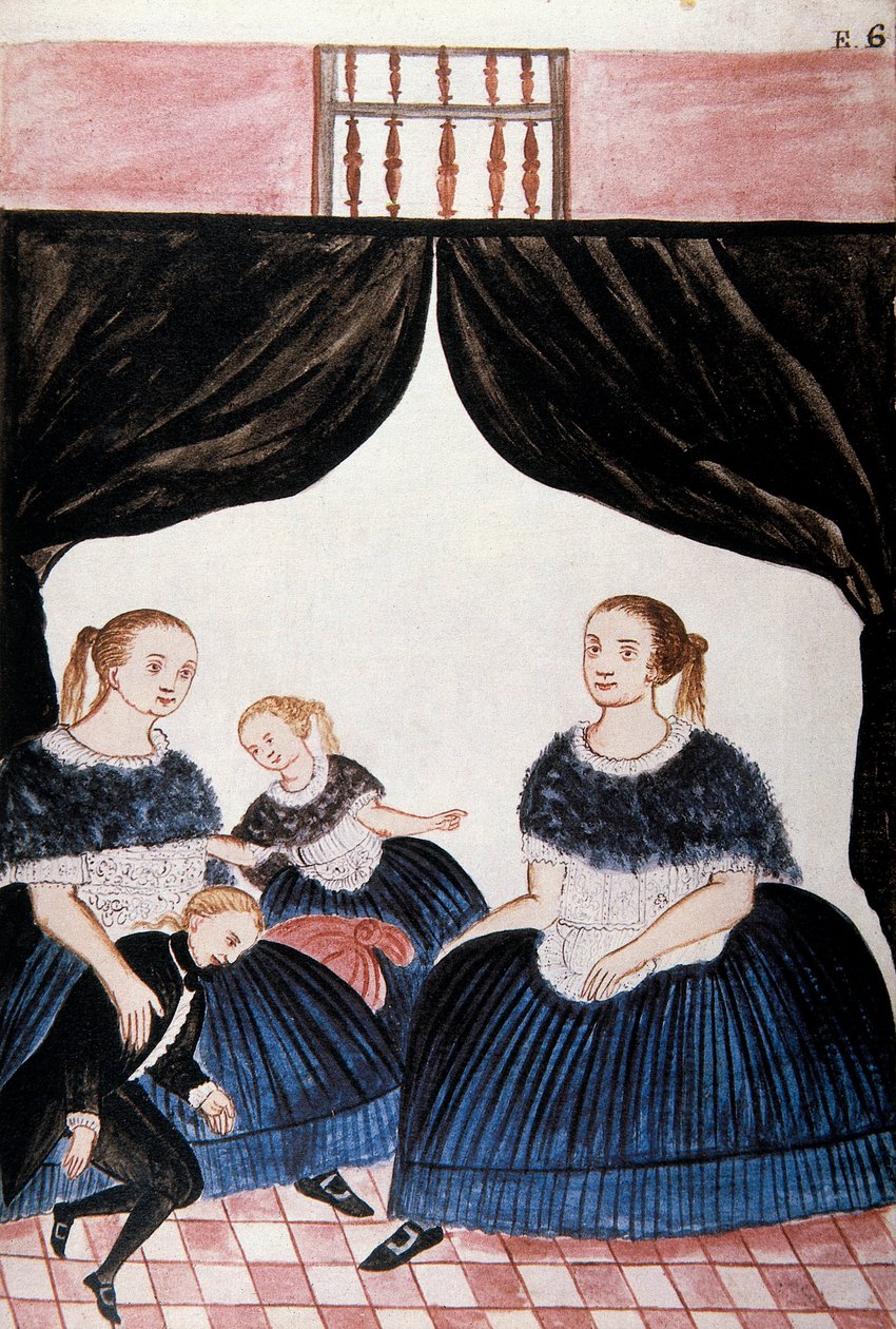 Yaslı Kadınlar Grubu, "Trujillo del Peru" veya "Códice Martínez Compañón" kitabından, Baltazar Martinez Compañón y Bujanda, Trujillo piskoposu (1782-1785) by Unknown artist