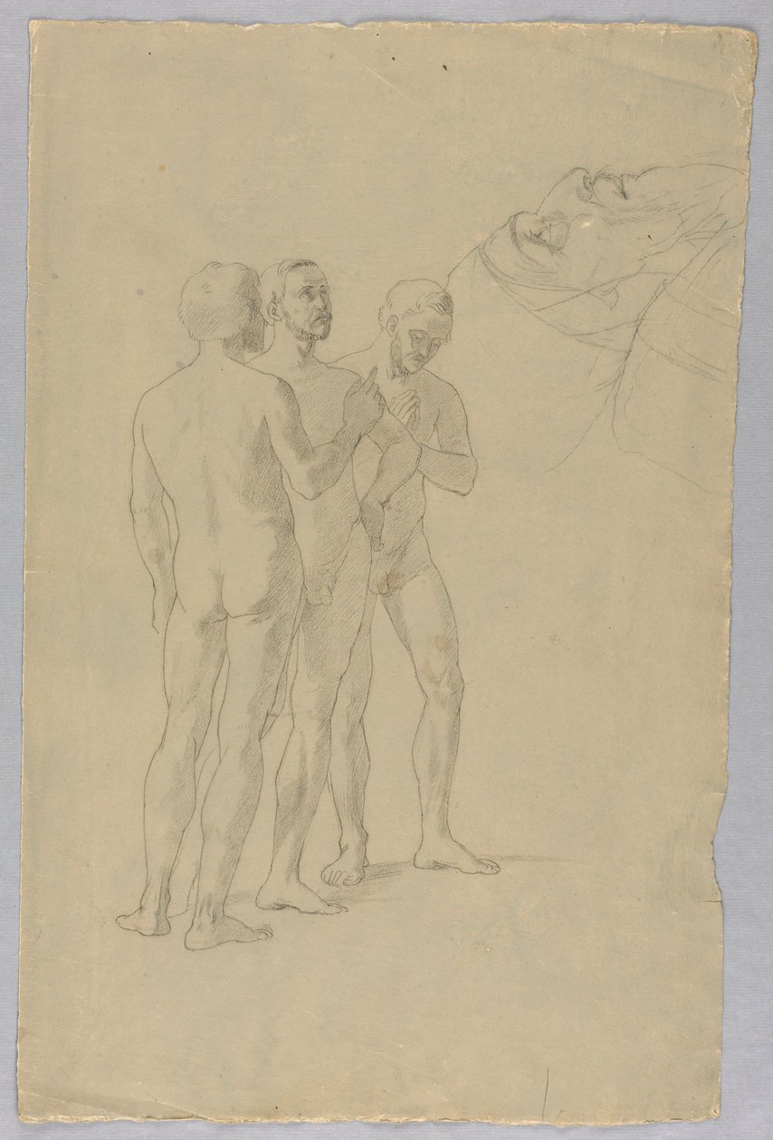Üçlü Erkek Çıplak Grubu by Unknown artist