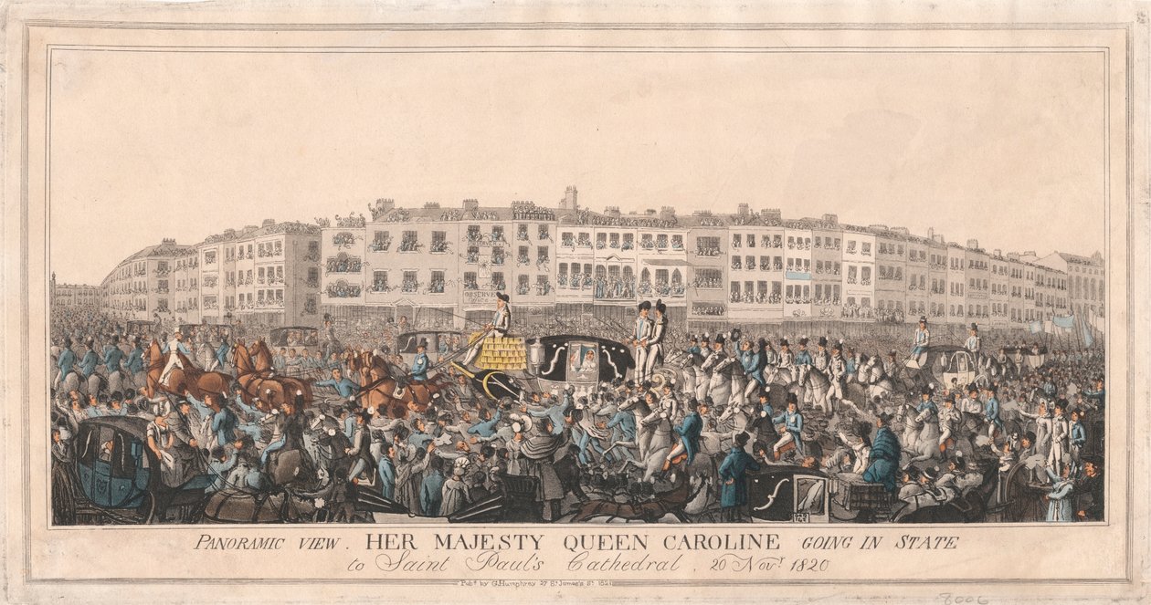 Majesteleri Kraliçe Caroline Eyalette St. Paul Katedrali'ne Gidiyor, 20 Kasım 1820 by Unknown artist