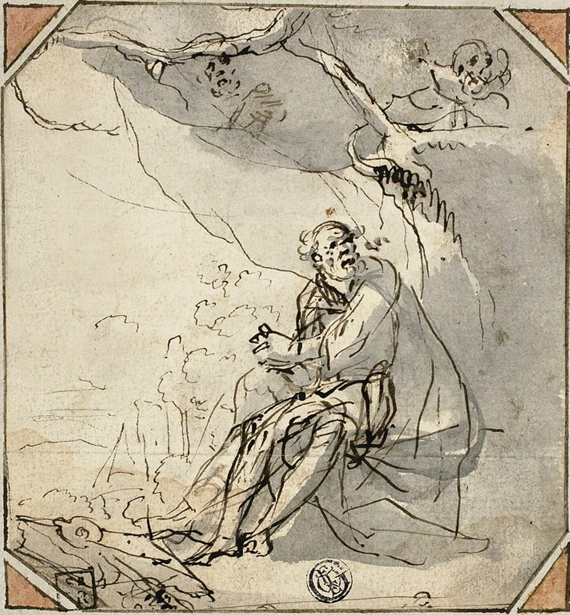 Mağaradaki Hermit Aziz by Unknown artist
