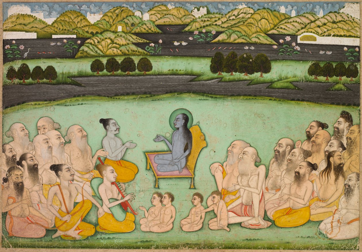 Hindu Tanrısı Krishna Yaşlılarla Konuşuyor by Unknown artist
