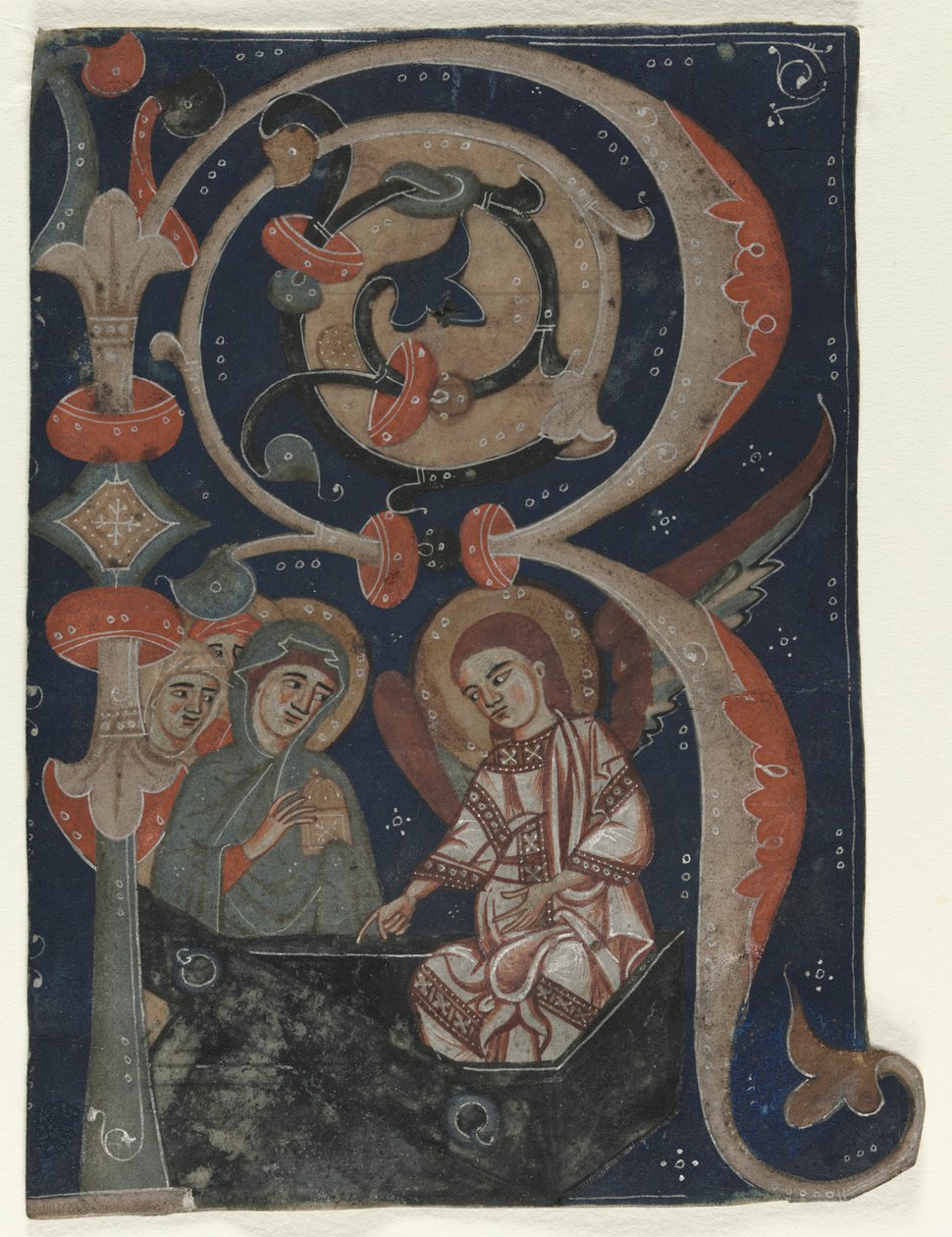 Kademeli Bir Şekilden Kesilen Tarihli İlk Harf (R): Mezardaki Üç Meryem by Unknown artist