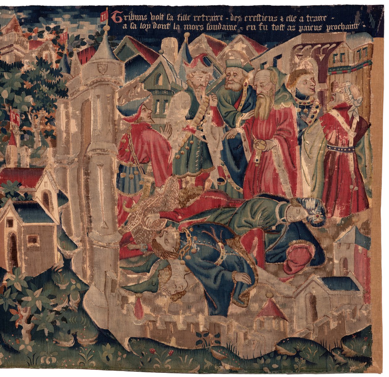 Aziz Piat ve Aziz Eleuthère'in Tarihi, Sahne 14: Veba, Tournai şehrini mahvediyor. by Unknown artist