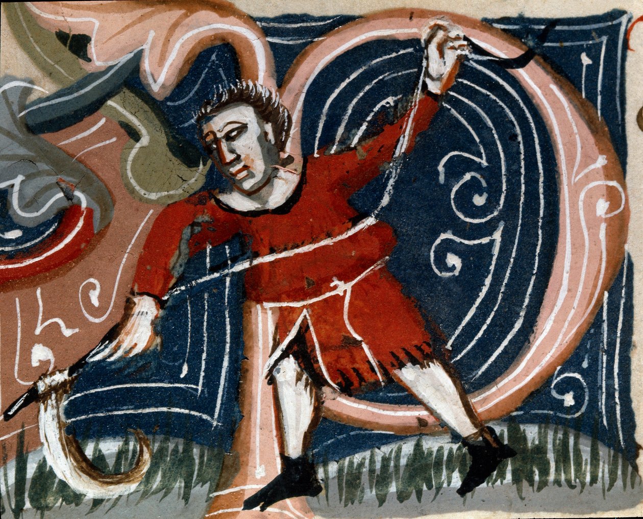 Bahçıvanlık: otların biçilmesi. Detay. El yazması sayfası (MS.s.vi) Pietro de Crescenzi (Hilal Taşı veya Crescens Taşı) (1233-1320) tarafından yazılan “” Tarımsal İkram”” (Trattato di agraria) 14. yüzyıl Cesena, Biblioteca Malatestiana by Unknown artist