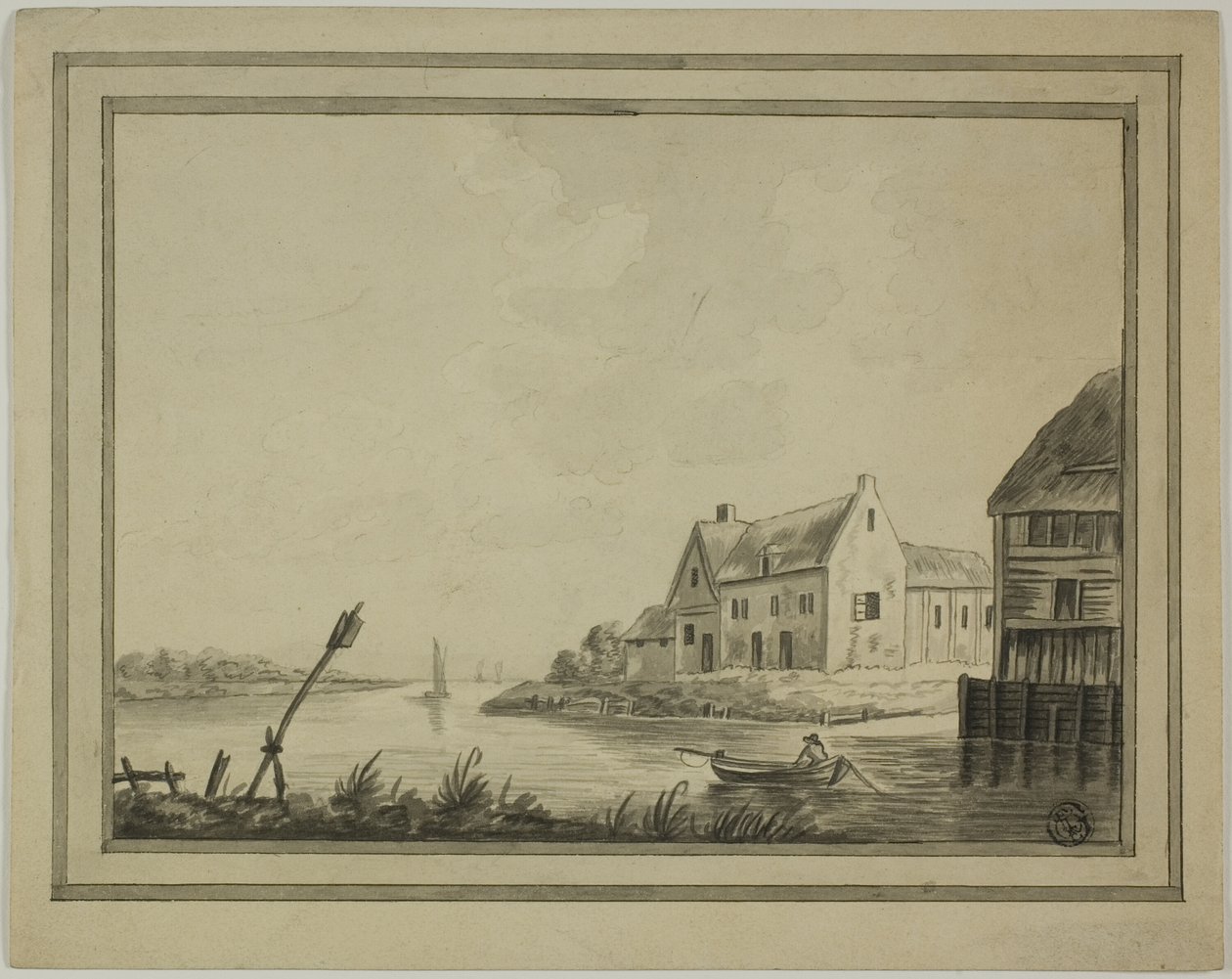 Nehir veya Kanal Üzerindeki Evler by Unknown artist