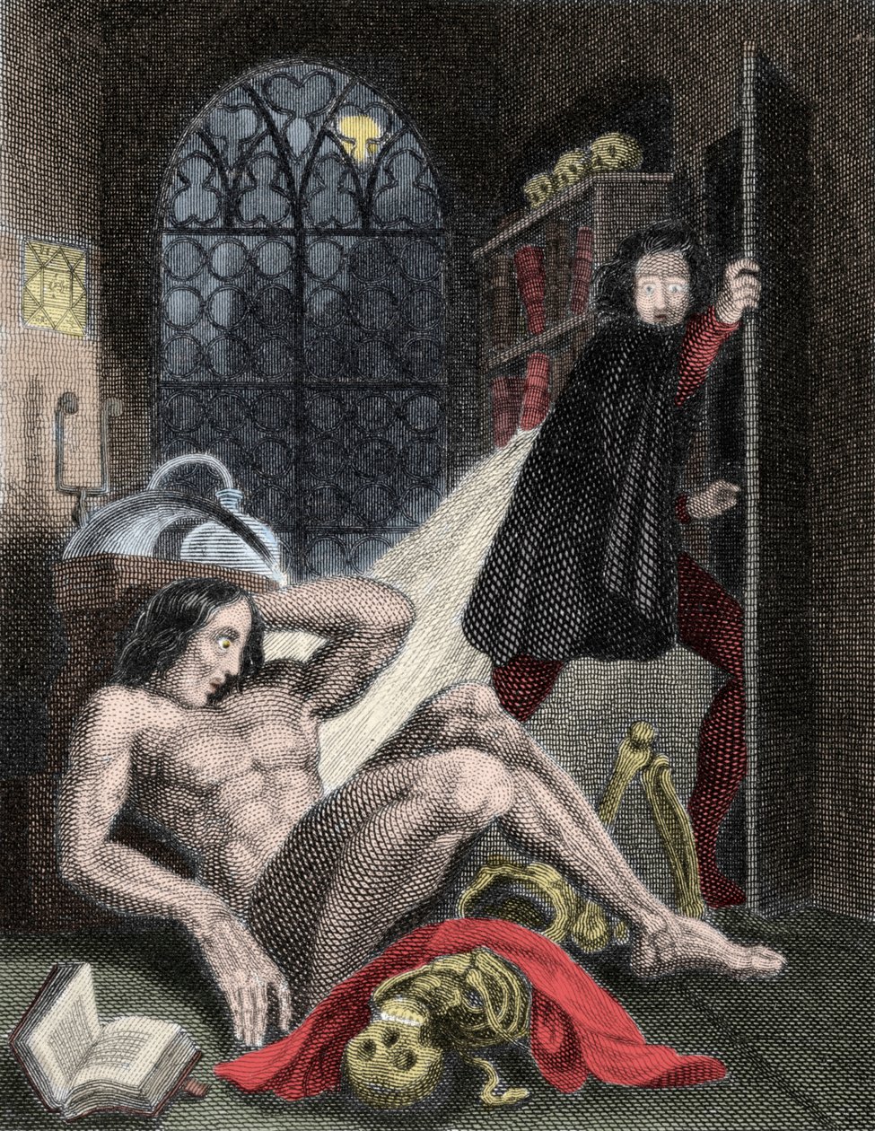 İngiliz yazar Mary Wollstonecraft Shelley (1797-1851) tarafından “Frankenstein” için illüstrasyon. 1831: 