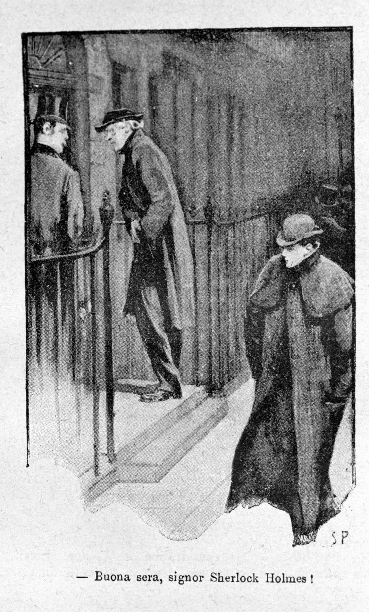 Sherlock Holmes kitabının illüstrasyonu. 19. yüzyılın sonu. by Unknown artist