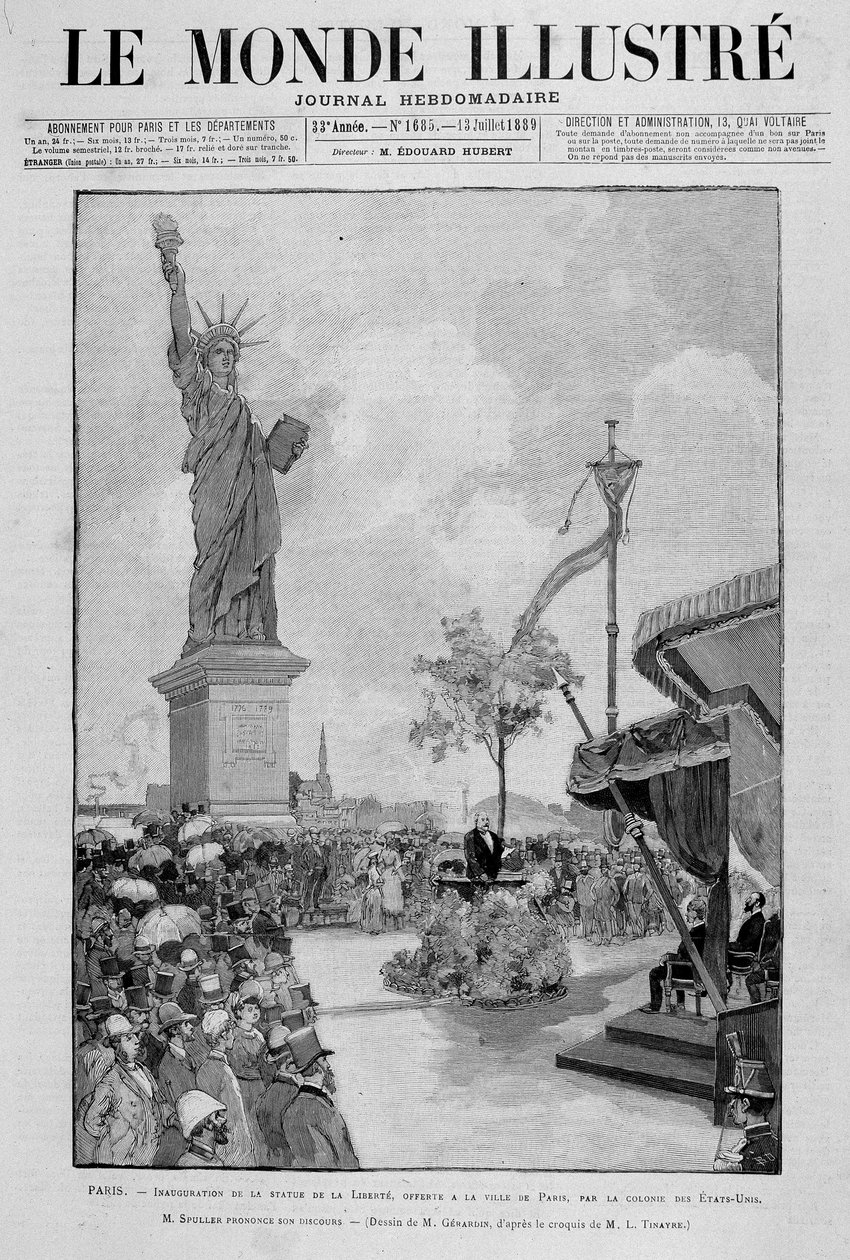 13/07/1889 tarihli ““The Illustrous World””de Amerika Birleşik Devletleri tarafından Paris Şehri