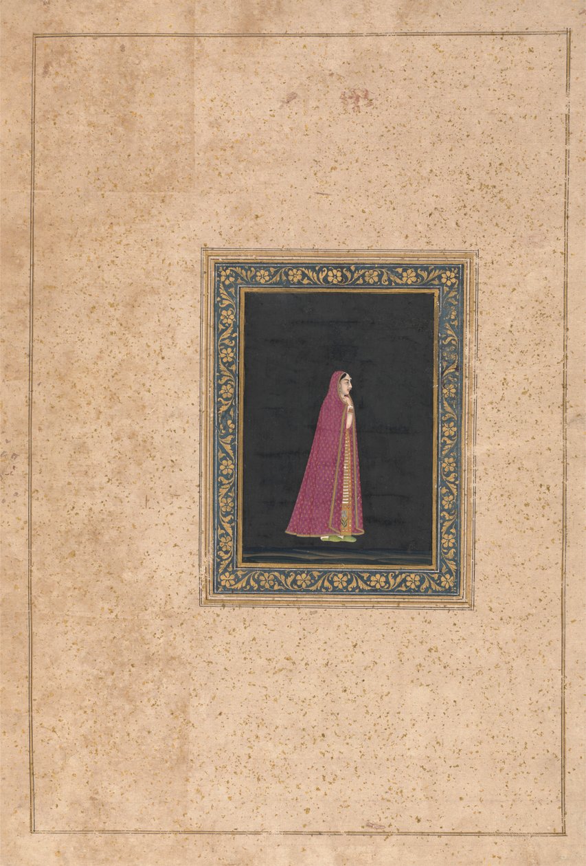 Kırmızı ve Altın Elbiseli Hintli Kadın by Unknown artist