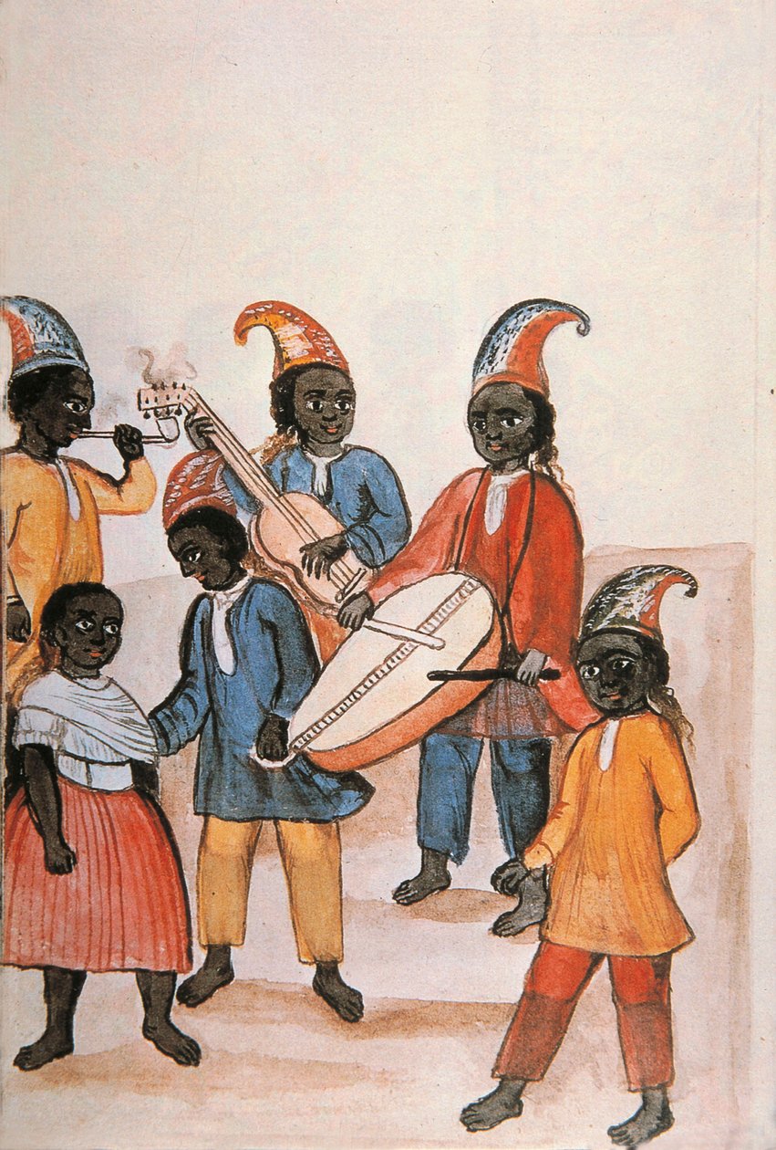 Trujillo piskoposu Baltazar Martinez Compañón y Bujanda'nın "Trujillo del Peru" veya "Códice Martínez Compañón" kitabından Hint dansı (1782-1785) by Unknown artist