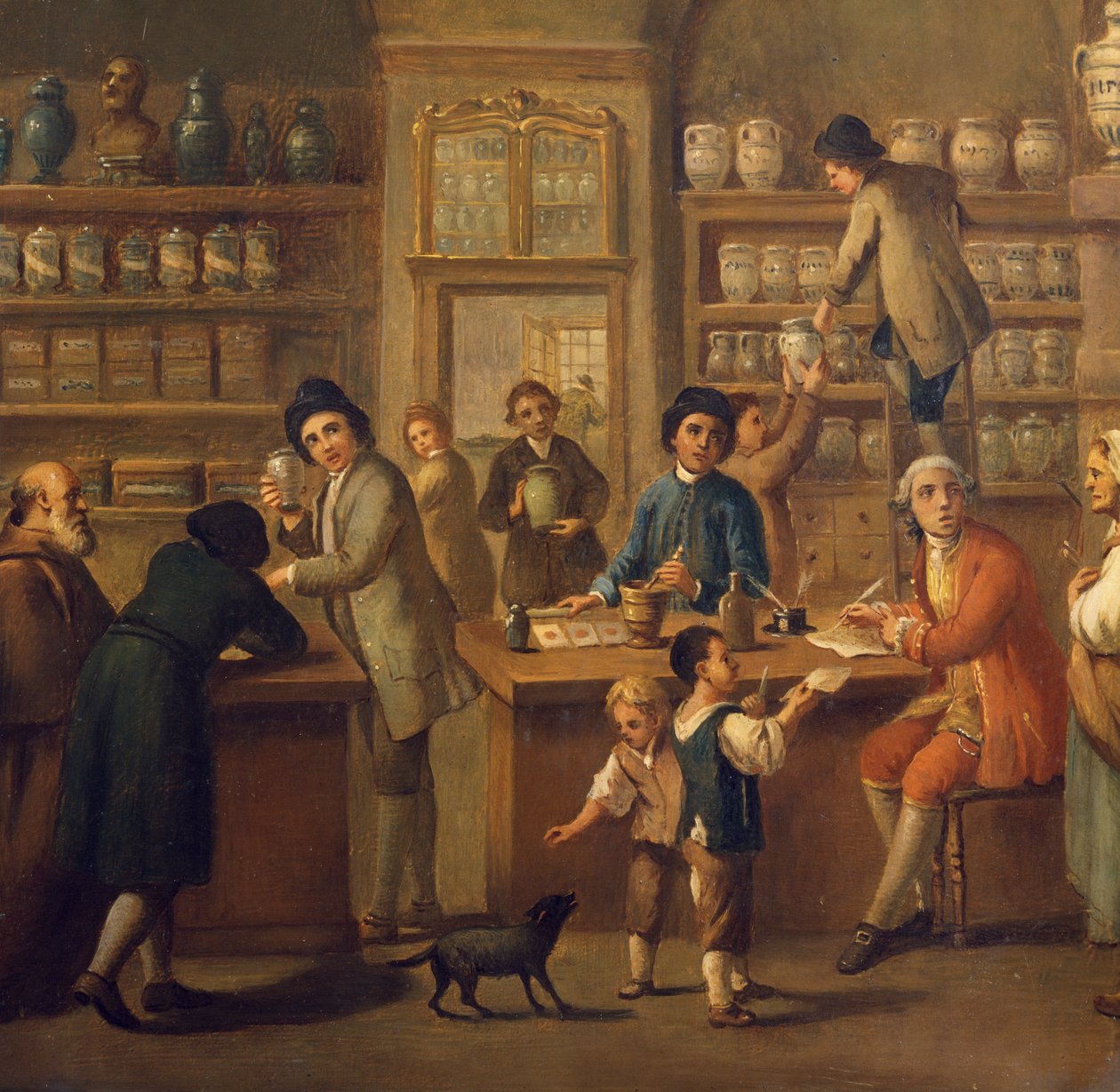 Bir eczanenin içi, bilinmeyen bir sanatçının tablosu by Unknown artist