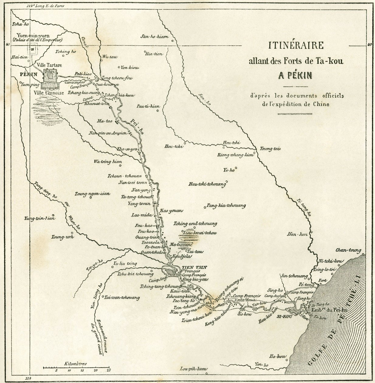 Tien Tsin (Tien-Tsin, Tianjin) yakınlarındaki Hai He Nehri boyunca Pekin