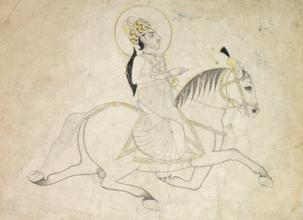 Jaipur'lu Jai Singh III (r. 1818-1835) Binicilik by Unknown artist