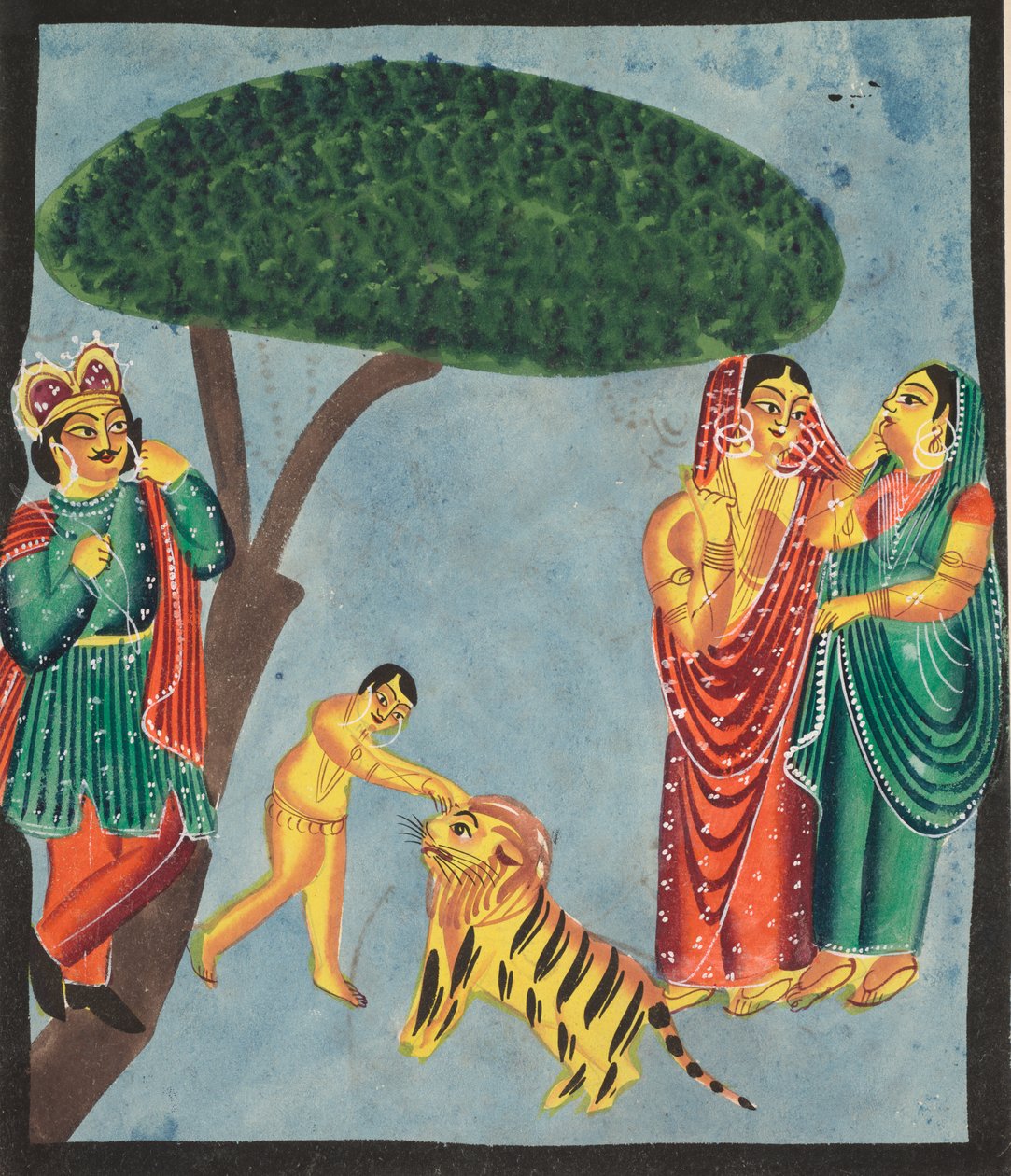 Jatayu (Rama'nın Efsanevi Kuşu) Ravana'nın Arabasını Engelleyerek Sita'nın Kaçırılmasını Önlemeye Çalışıyor (verso) by Unknown artist
