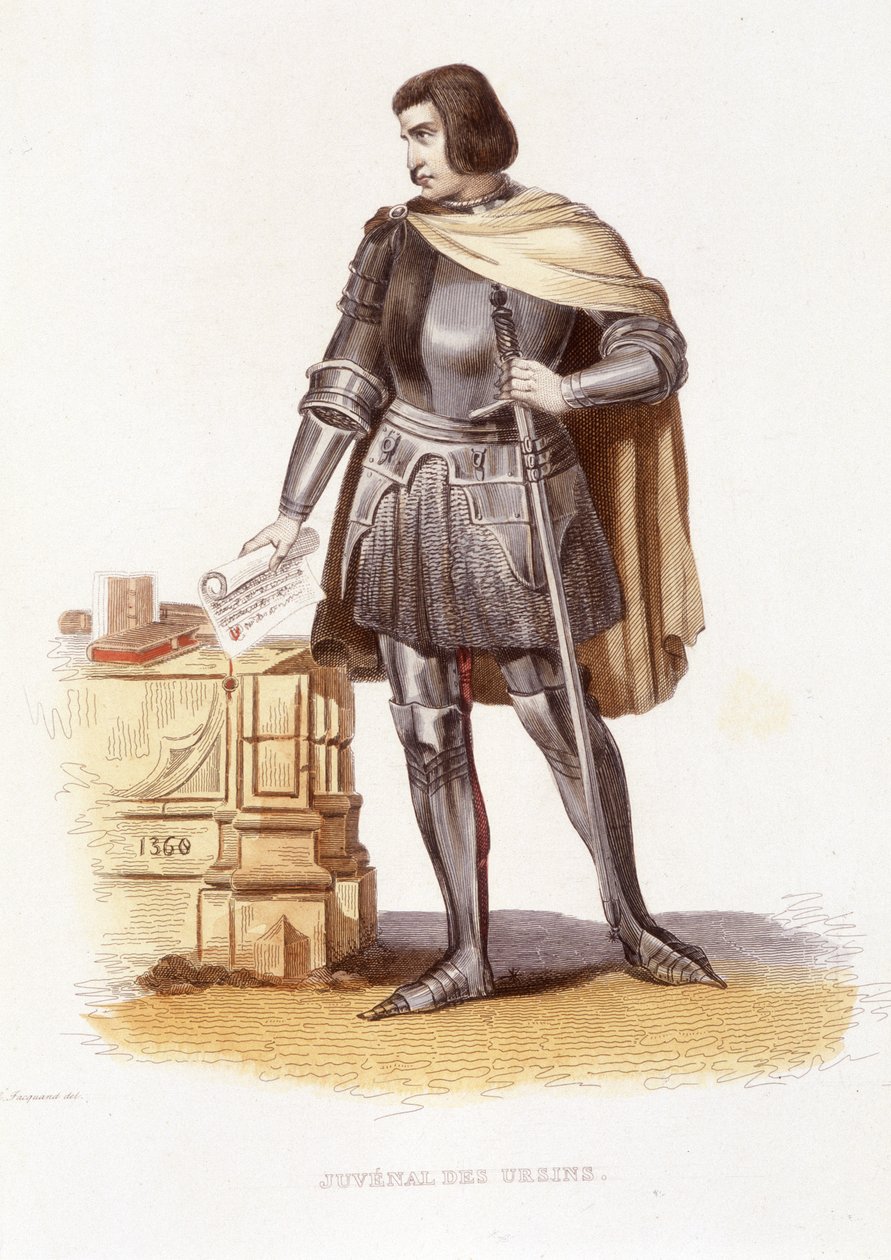 Jean Juvenal (veya Jouvenel) des Ursins (1360 - 1431), Fransız sulh hakimi - “Le Plutarque francais”te Ed. Mennechet by Unknown artist