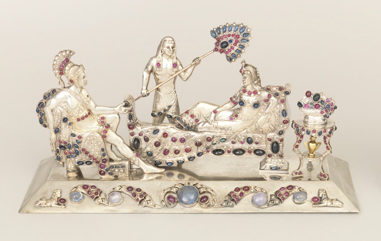 Antonius, Kleopatra ve Görevlisinin Mücevherli Heykeli by Unknown artist