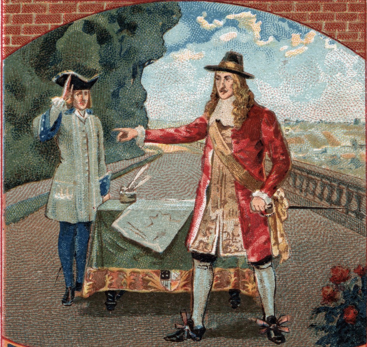 İngiltere Kralı II. James (James II Stuart) (1633-1701), Saint-Germain-en-Laye (Saint Germain en Laye) kalesinde kaldığı süre boyunca. 19. yüzyılın sonlarında kromolitografi by Unknown artist