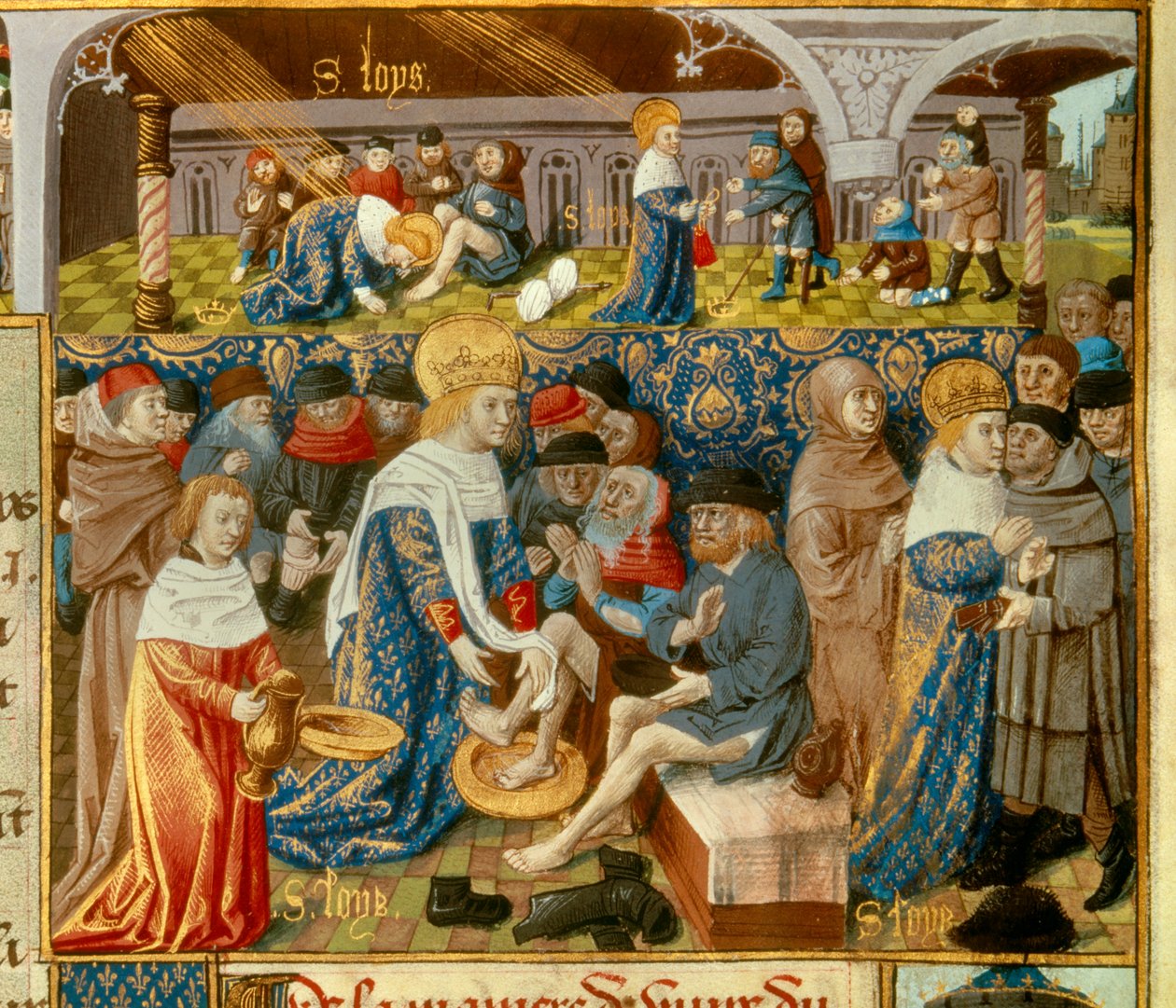 Kral Louis IX (1214-1270) (Saint Louis) 15. yüzyıla ait “The Book of Facts of Monsenyor Saint Louis” adlı bir el yazmasından alınan King Minyatür