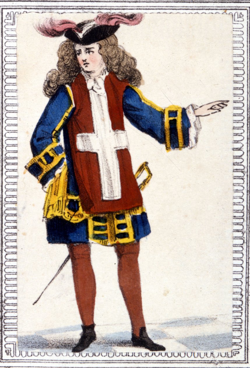Malta Şövalyesi. Gravür sd. 18. yüzyıl. by Unknown artist