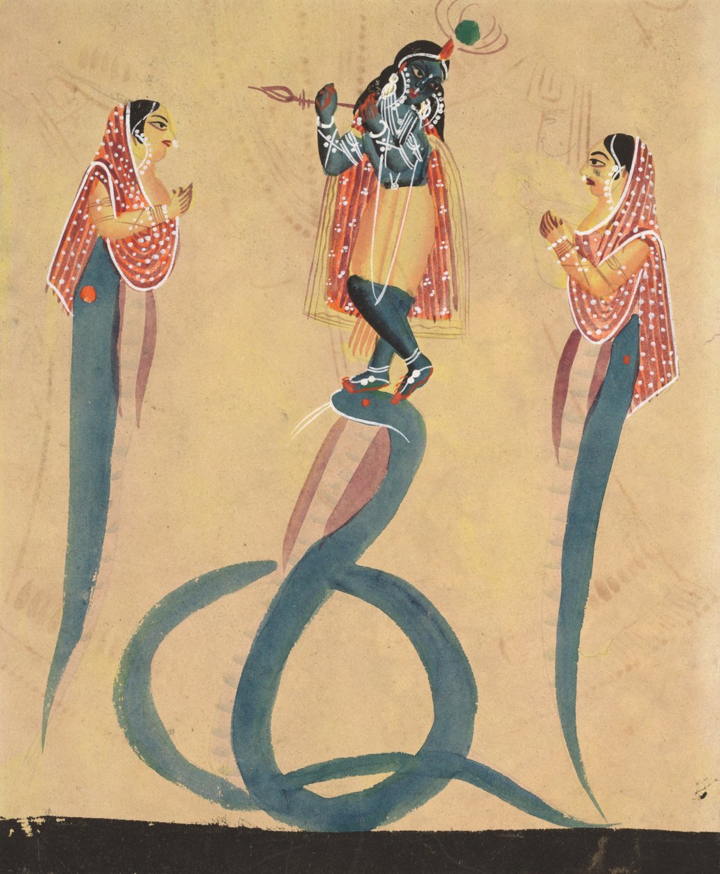 Krishna Yılan Kaliya'yı Bastırıyor by Unknown artist