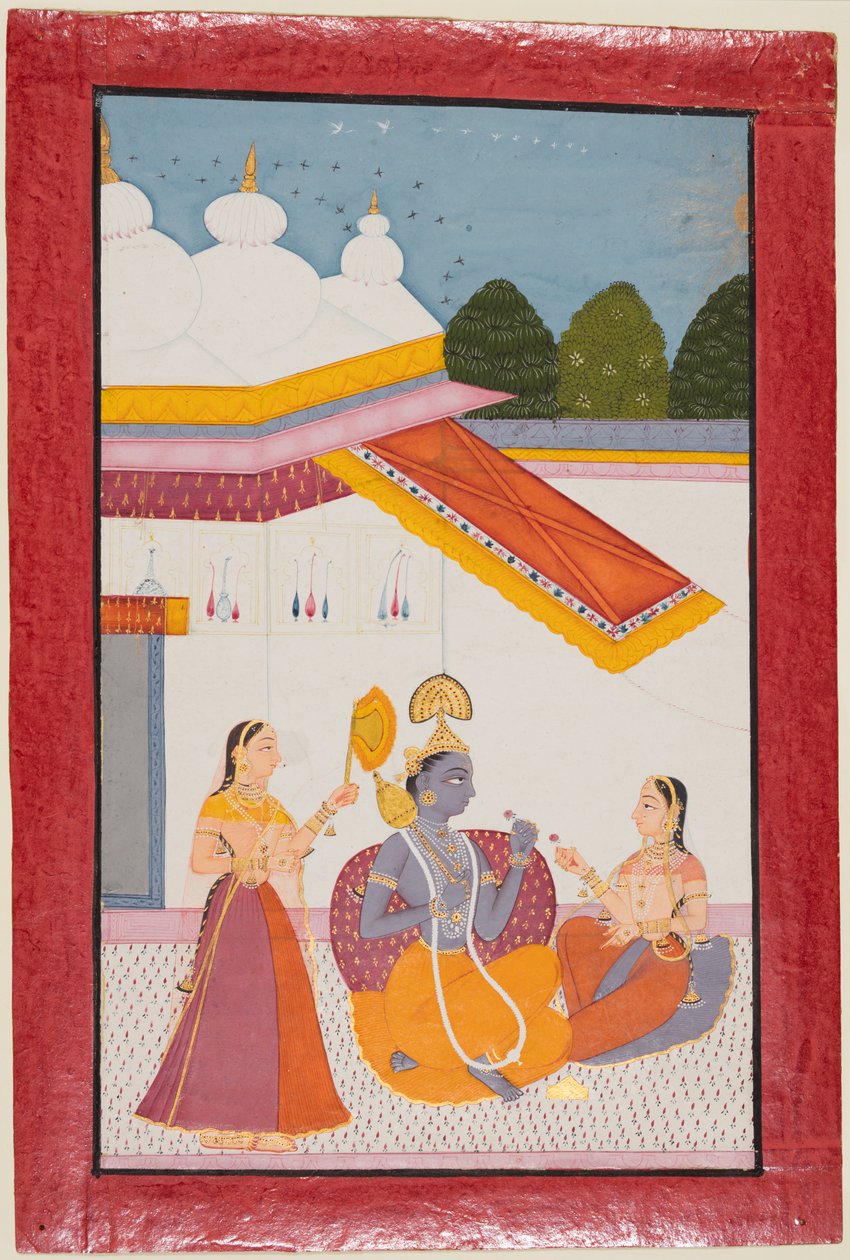 Bir Gölgelik Altında Krishna by Unknown artist