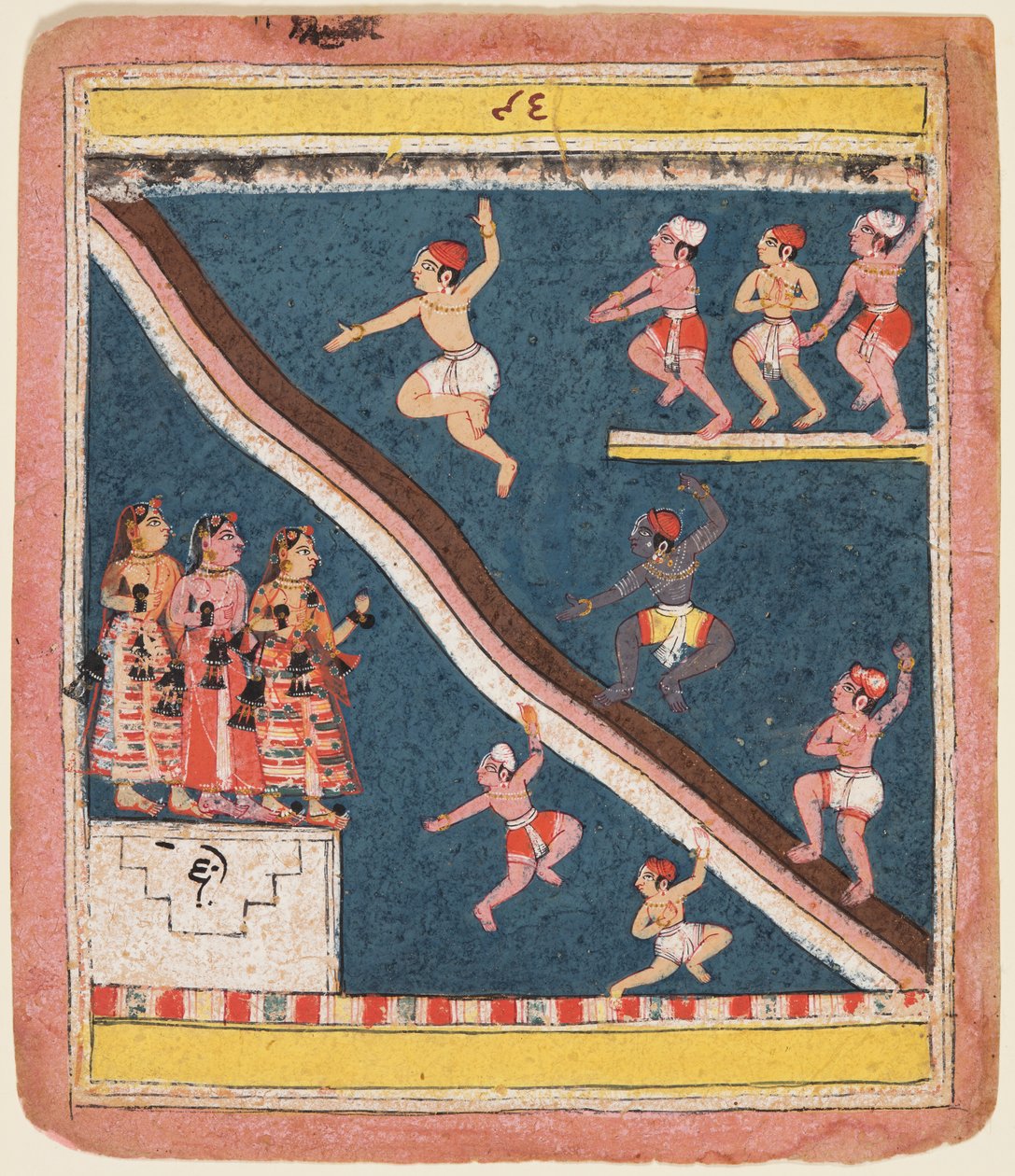 Krishna ve İnek Çobanları Rasikapriya'dan Nehre Dalıyorlar by Unknown artist