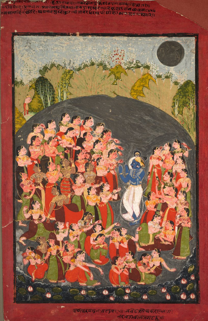 Krishna ve Gopiler Rasamandala için Toplanıyor by Unknown artist