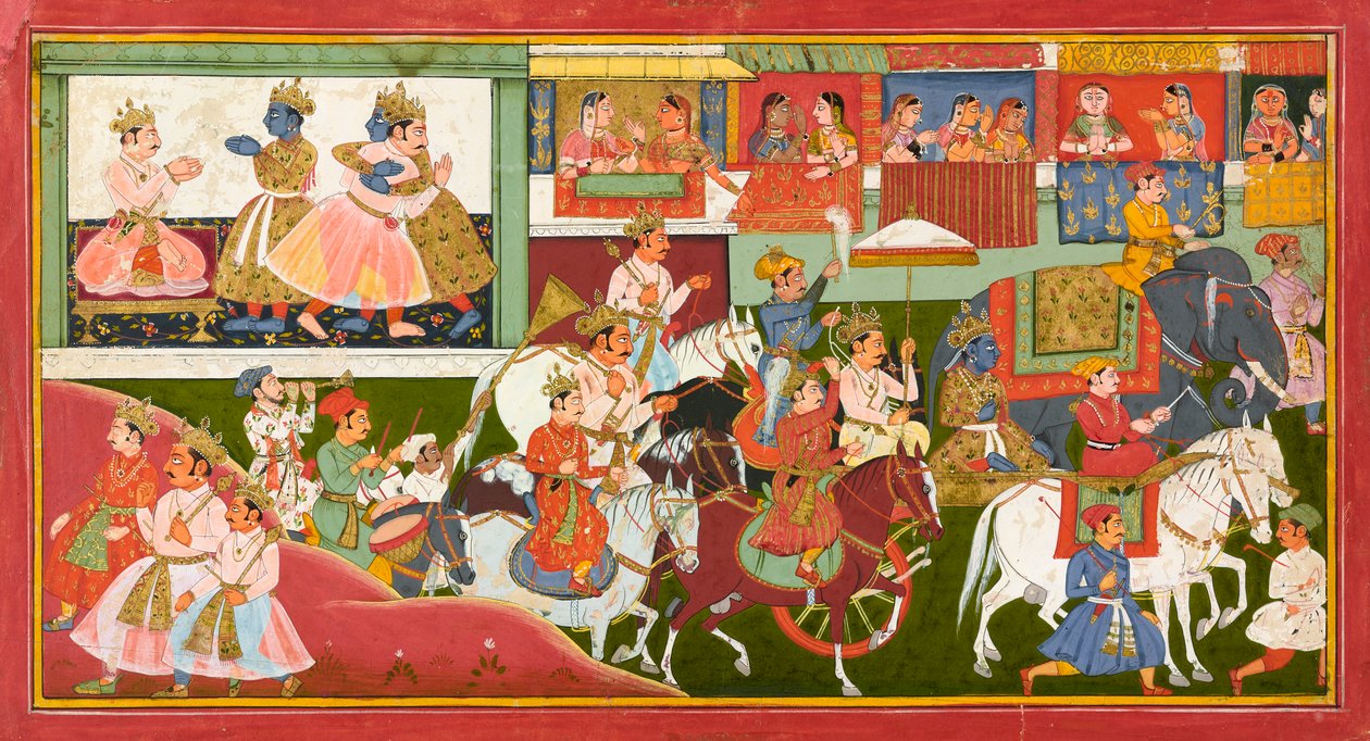 Krishna veda ediyor, bir <em>Bhagavata Purana</em>