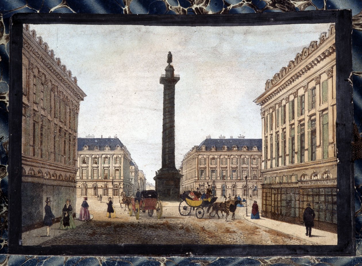 La Place Vendome - "" Panoptik Polyorama için Paris Manzaraları"nda, 1850 dolaylarında by Unknown artist