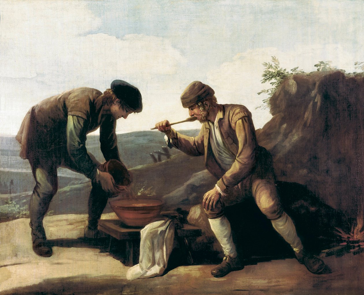 La Sopa Boba ya da kahvaltı, 18. yüzyılın Anonim tablosu. Madrid. Lazaro Galdiano Vakfı by Unknown artist