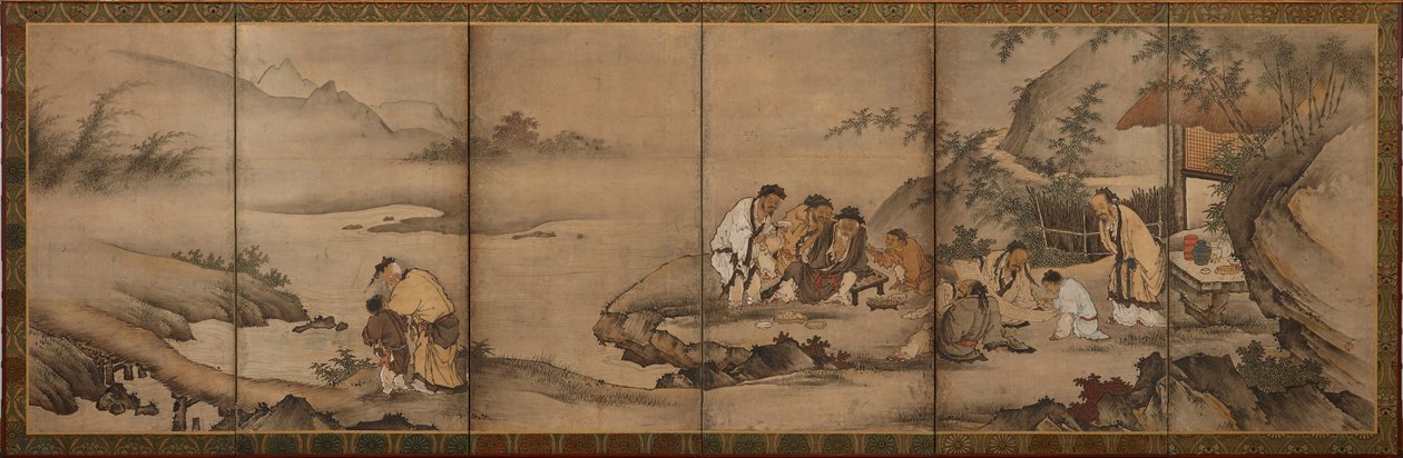 Manzara: Bambu Korusunun Yedi Bilgesi by Unknown artist