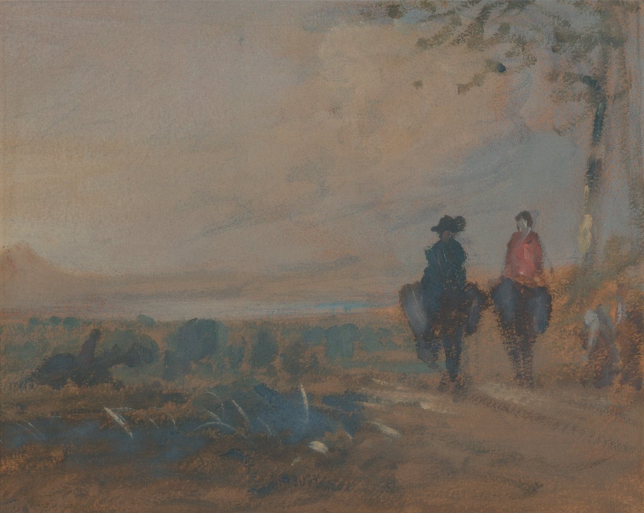 Göl ve Binen İki Figürlü Manzara by Unknown artist