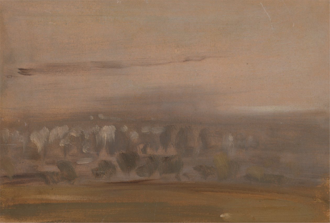 Yamaçta Ağaçlarla Manzara by Unknown artist