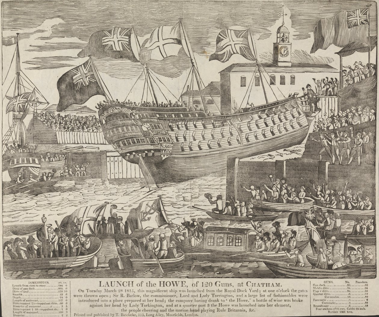 Chatham'da 120 Silahlı Howe Lansmanı by Unknown artist