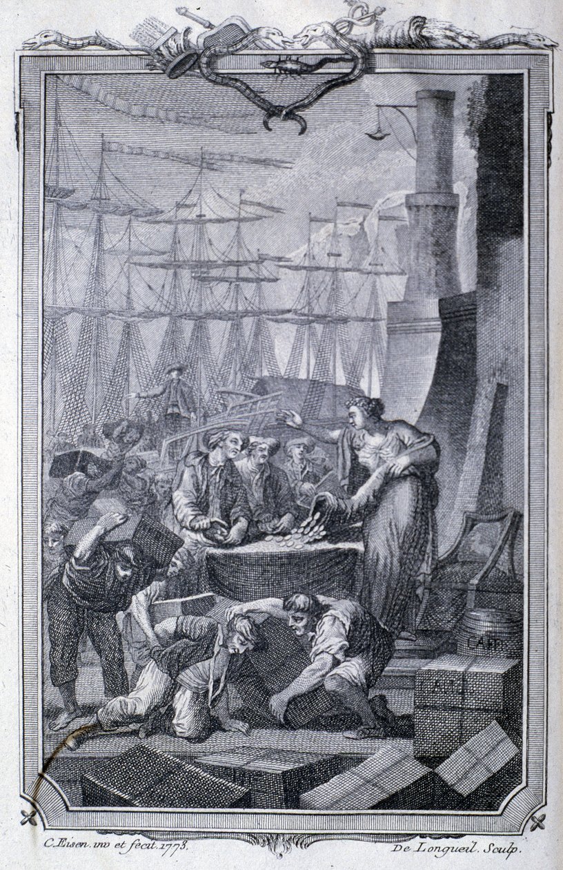 Kolonilerle ticaret (kahve dahil) - G.T. Raynal, ed. Pelet, Cenevre by Unknown artist