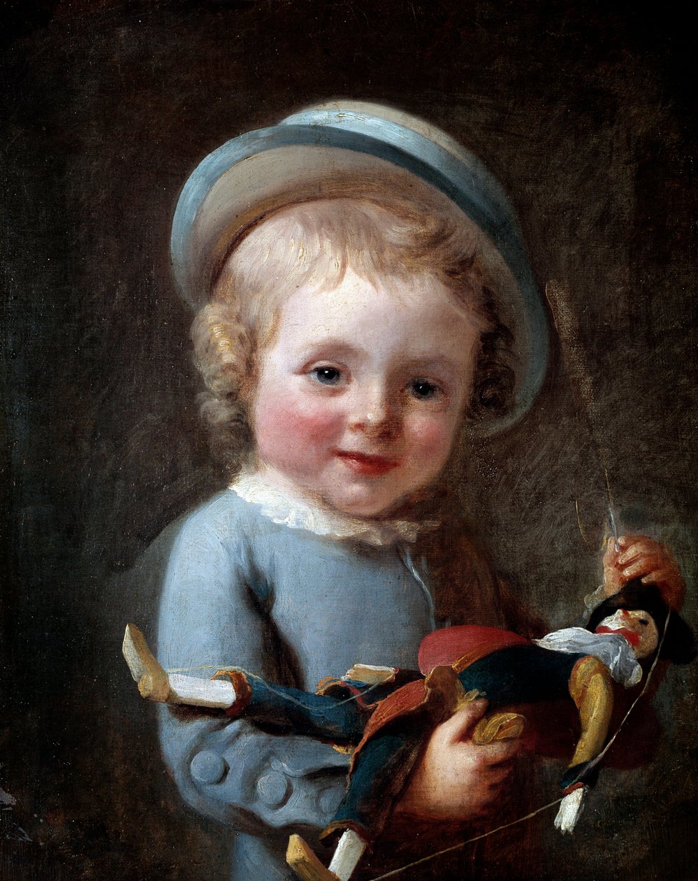 Le petit garcon au puppantin Anonim tablo 18. yüzyıl Paris, Musee Cognacq Jay by Unknown artist