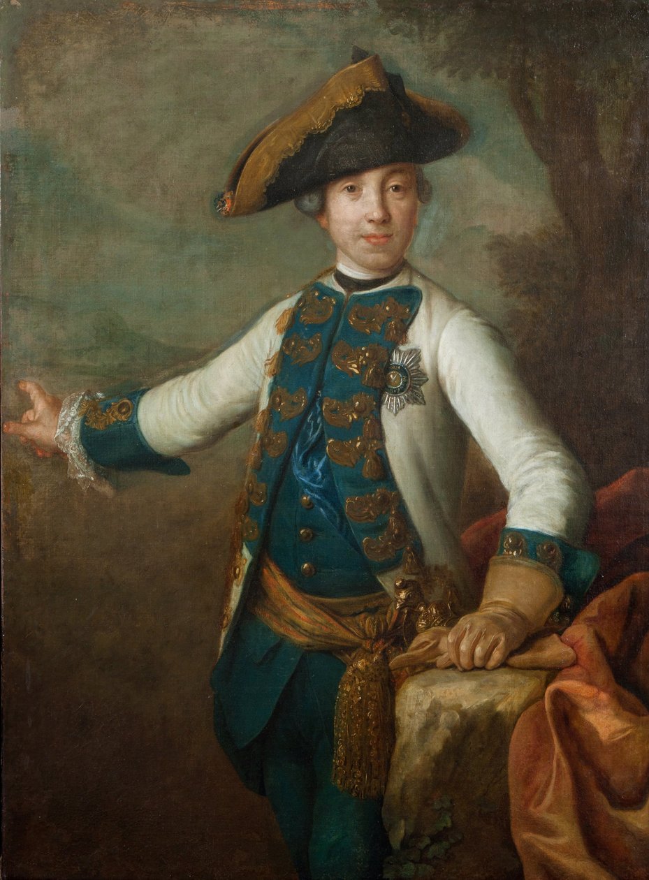 Le tsar Pierre III de Russie - Rusya Çarı III. Peter'ın Portresi (1728-1762), Anonim . Tuval üzerine yağlı boya, 1760'ların başı. Devlet Tarih Müzesi, Moskova by Unknown artist