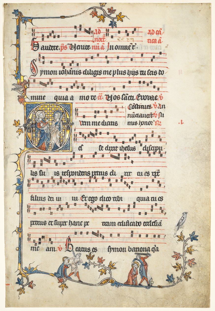 Antiphonary'den Kesilen Yaprak: Aziz Peter ve Paul ile İlk Q by Unknown artist