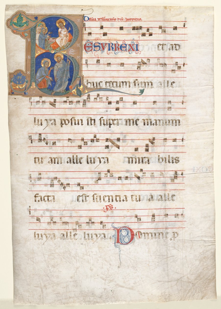 Kademeli Bir Yaprak: Mezarda Üç Meryem ile İlk (R) ve "Noli me Tangere" by Unknown artist