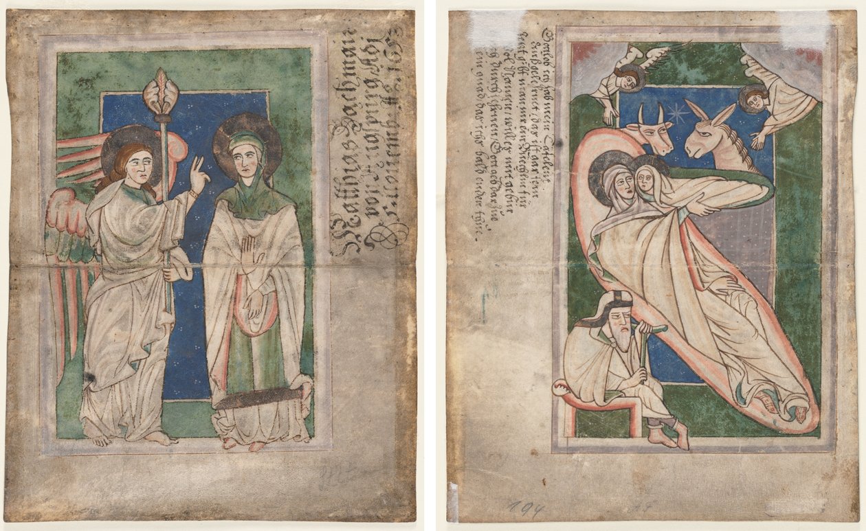 Mezmurdan Yaprak(?): Müjde (rekto); Doğuş (karşı) by Unknown artist
