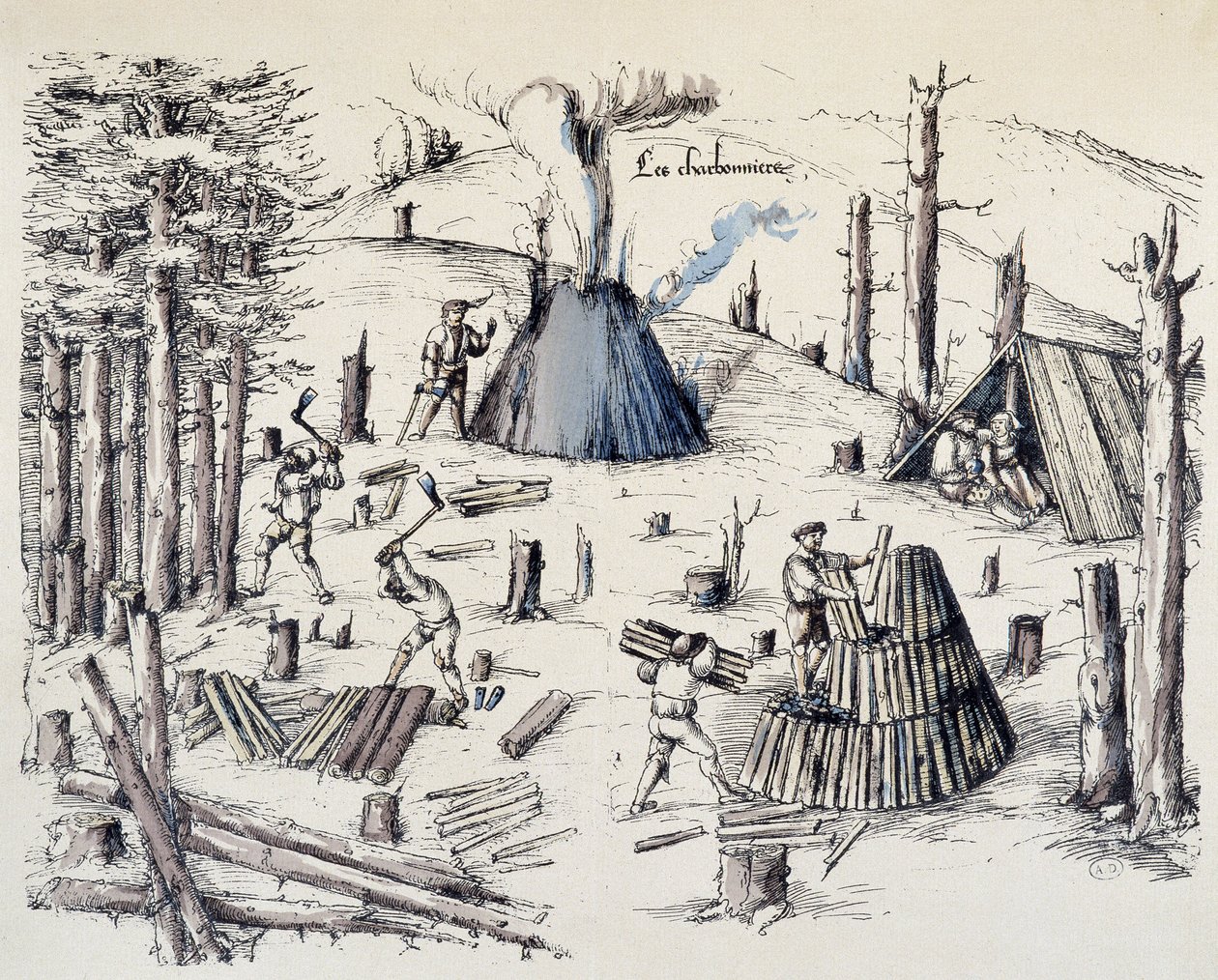 Kömür madencileri - “” La cross aux madenlerinde”” by Unknown artist