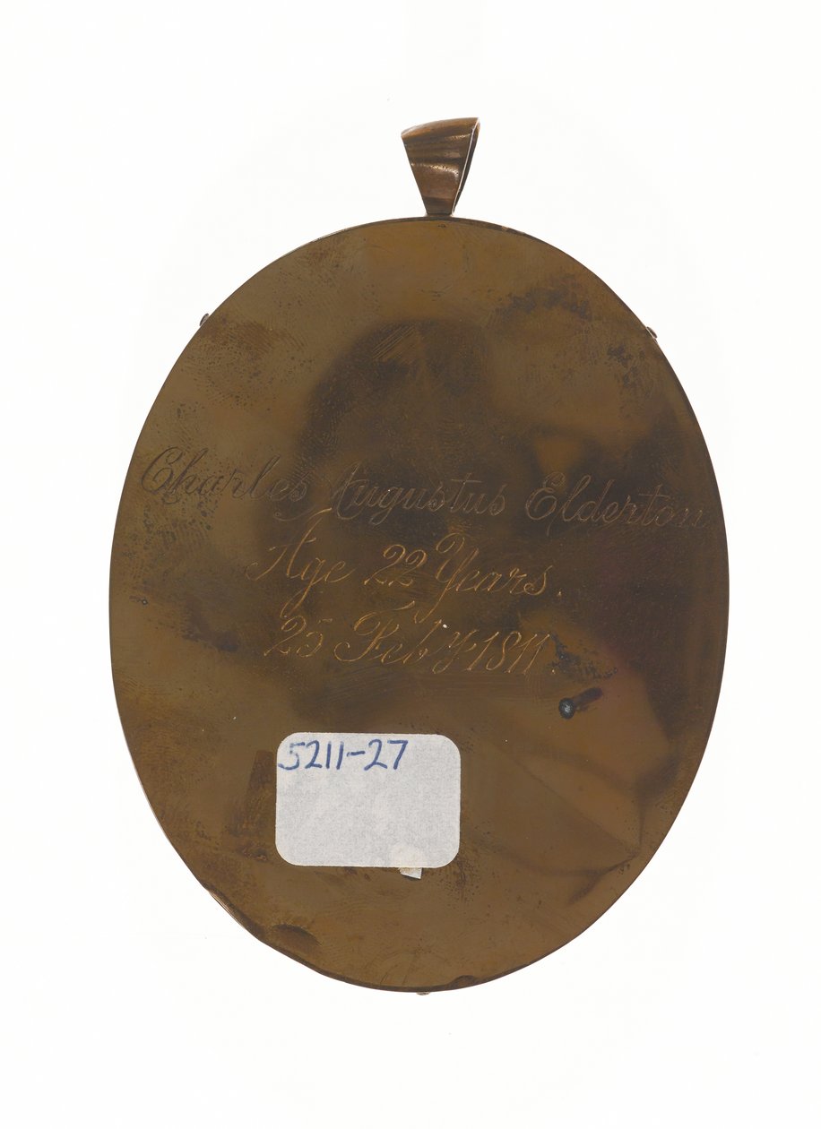 Teğmen Charles Augustus Elderton (1789-1841), 9. Madras Yerli Piyade, 25 Şubat 1811 (fildişi üzerine minyatür) by Unknown artist