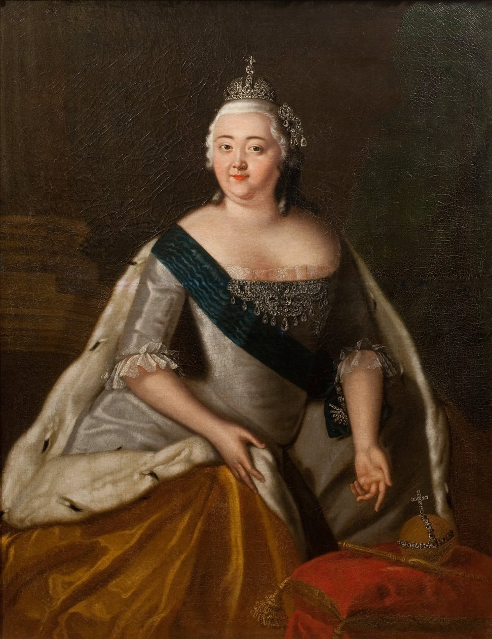 L'imperatrice Elisabeth de Russie - Rusya İmparatoriçesi Elizabeth'in Portresi (1709-1762), Anonim . Tuval üzerine yağlı boya, 18. Yüzyıl Ortası.. Devlet Tarih Müzesi, Moskova by Unknown artist