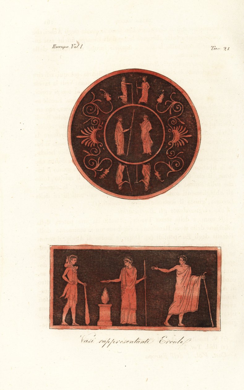 Spartalı Lysander ve Agesilaus II (üstte) ve aslan postlu Herkül, Laconia