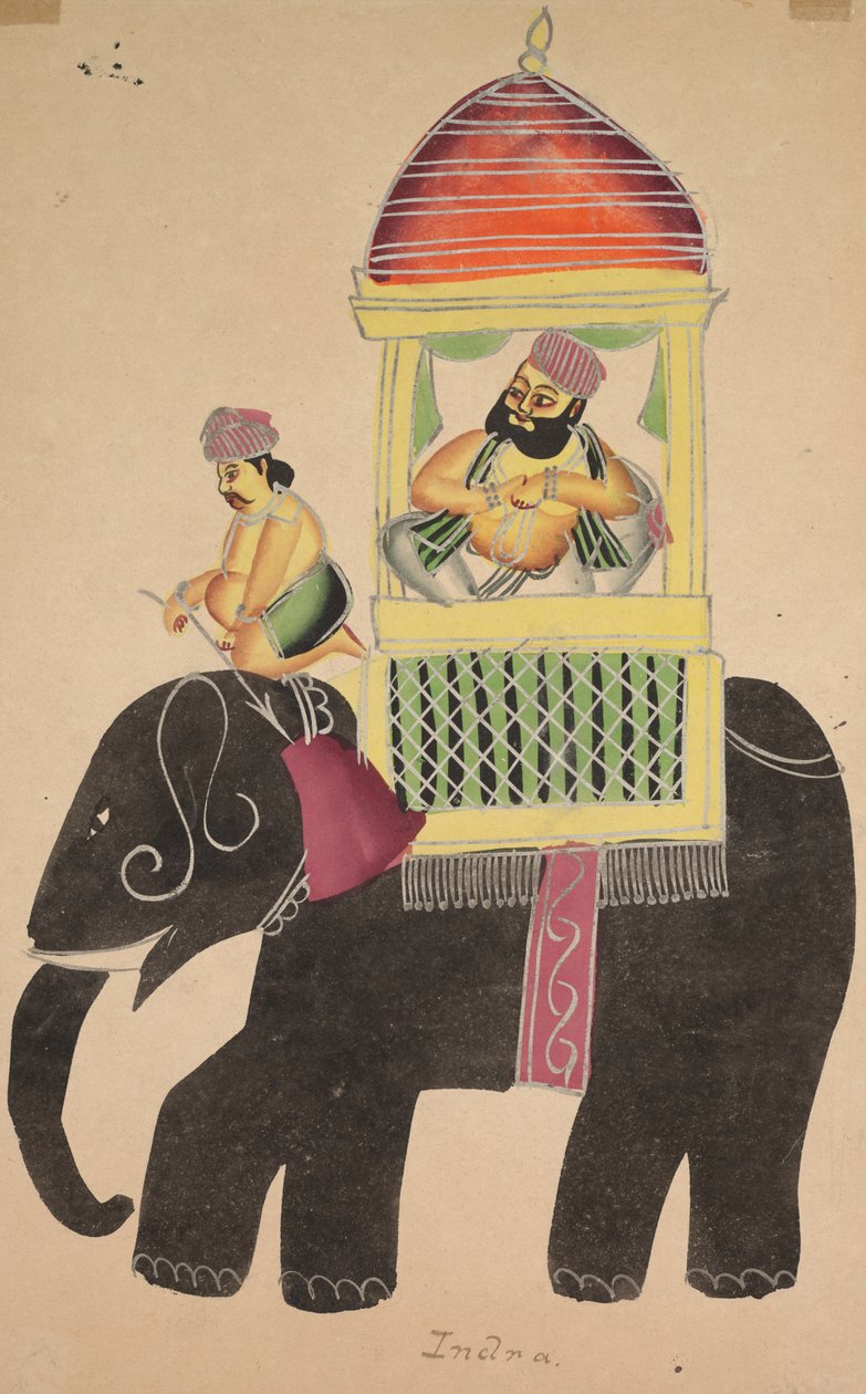 Tarakeshwar Mahant'ı Bir Filin Üzerinde Geziniyor by Unknown artist