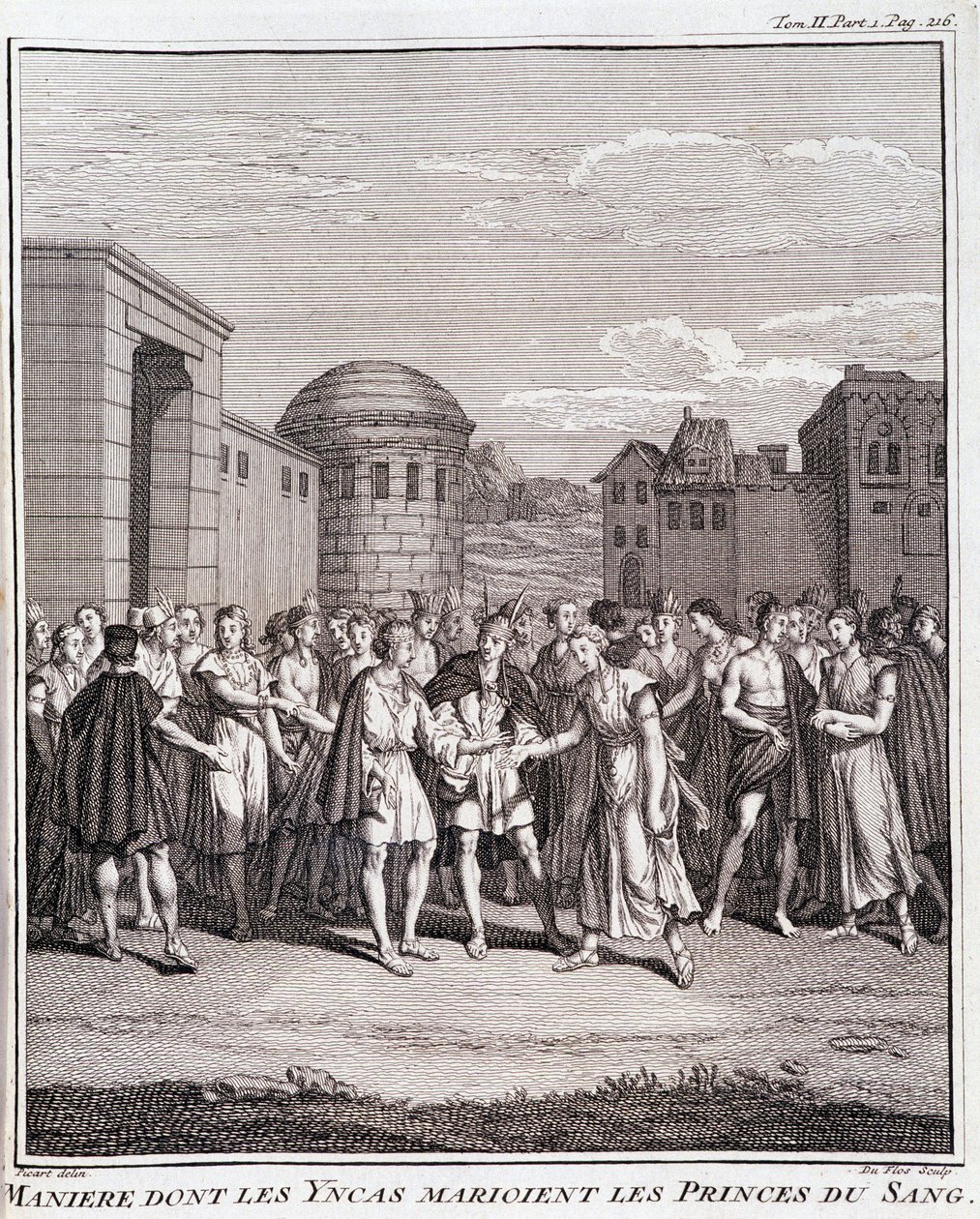 İnkaları kanın prensleriyle evlenen Maine - Don Georges Juan & Don Antoine de Ulloa, T.II, ed. Jombert, Kral Kütüphanesi, Paris by Unknown artist